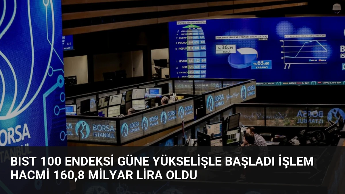BIST 100 Endeksi Güne Yükselişle Başladı İşlem Hacmi 160,8 Milyar Lira Oldu