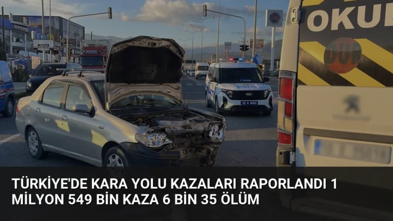 Türkiye’de Kara Yolu Kazaları Raporlandı 1 Milyon 549 Bin Kaza 6 Bin 35 Ölüm