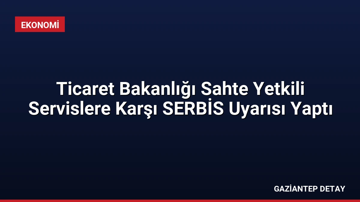 Ticaret Bakanlığı Sahte Yetkili Servislere Karşı SERBİS Uyarısı Yaptı