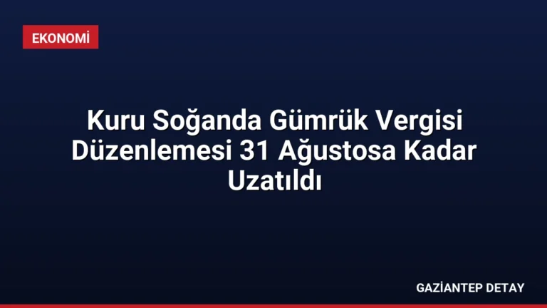 Kuru Soğanda Gümrük Vergisi Düzenlemesi 31 Ağustosa Kadar Uzatıldı