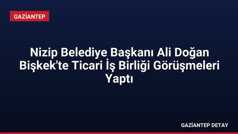 Nizip Belediye Başkanı Ali Doğan Bişkek’te Ticari İş Birliği Görüşmeleri Yaptı
