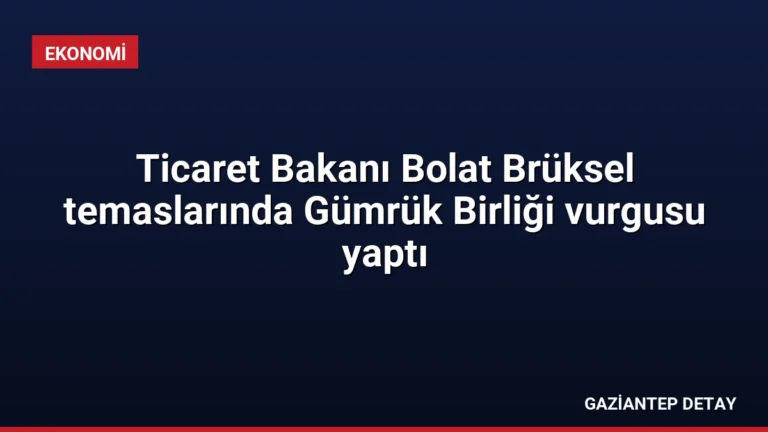 Ticaret Bakanı Bolat Brüksel temaslarında Gümrük Birliği vurgusu yaptı