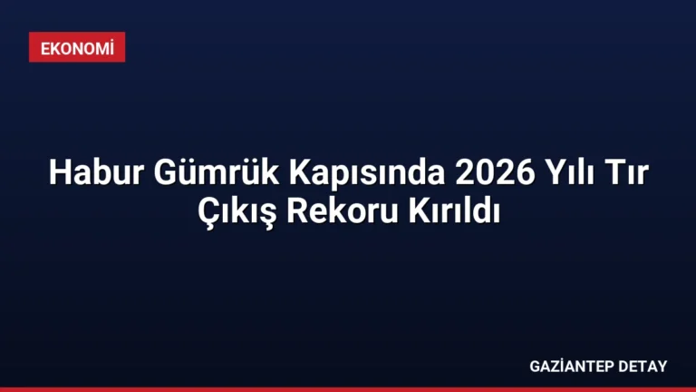 Habur Gümrük Kapısında 2026 Yılı Tır Çıkış Rekoru Kırıldı