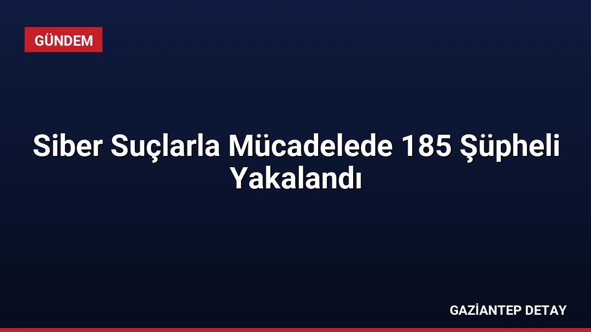 Siber Suçlarla Mücadelede 185 Şüpheli Yakalandı