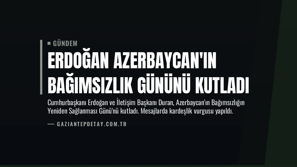 Erdoğan Azerbaycan’ın Bağımsızlık Gününü Kutladı