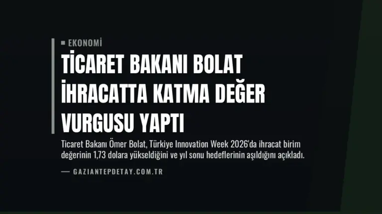 Ticaret Bakanı Bolat İhracatta Katma Değer Vurgusu Yaptı
