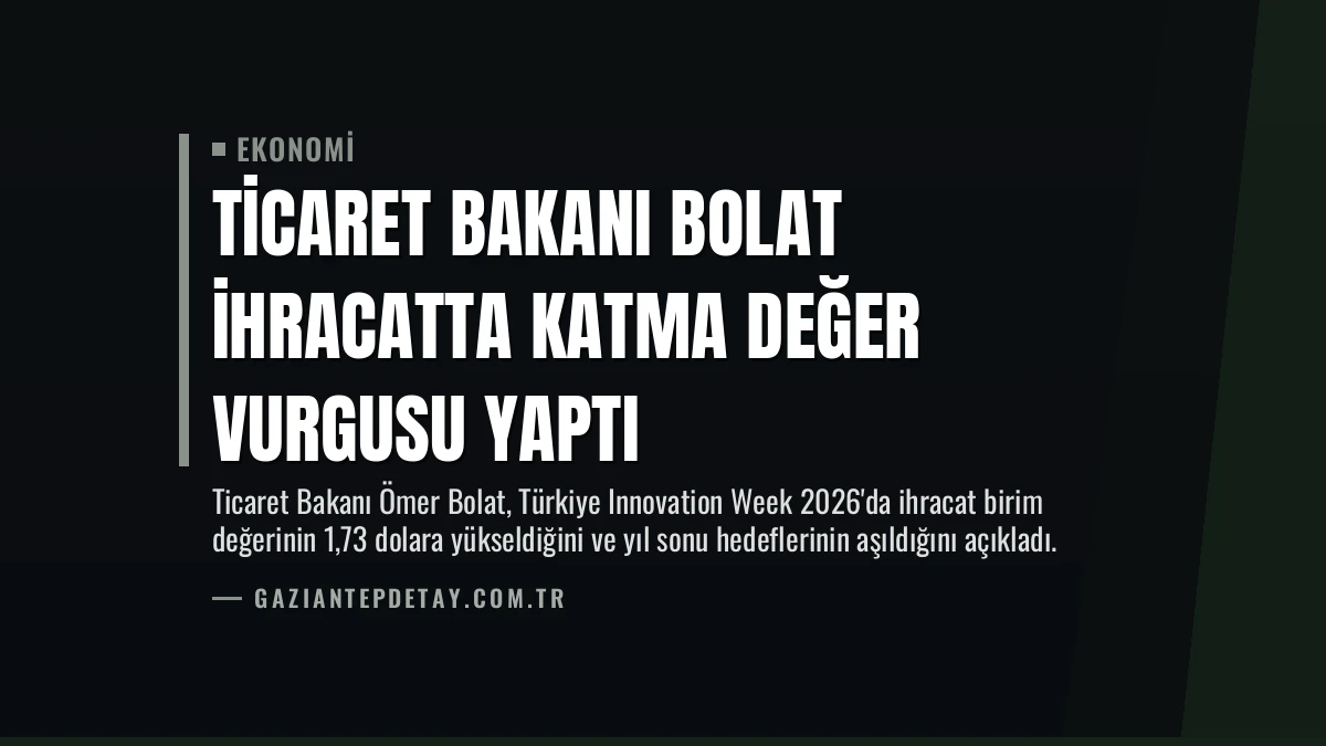 Ticaret Bakanı Bolat İhracatta Katma Değer Vurgusu Yaptı
