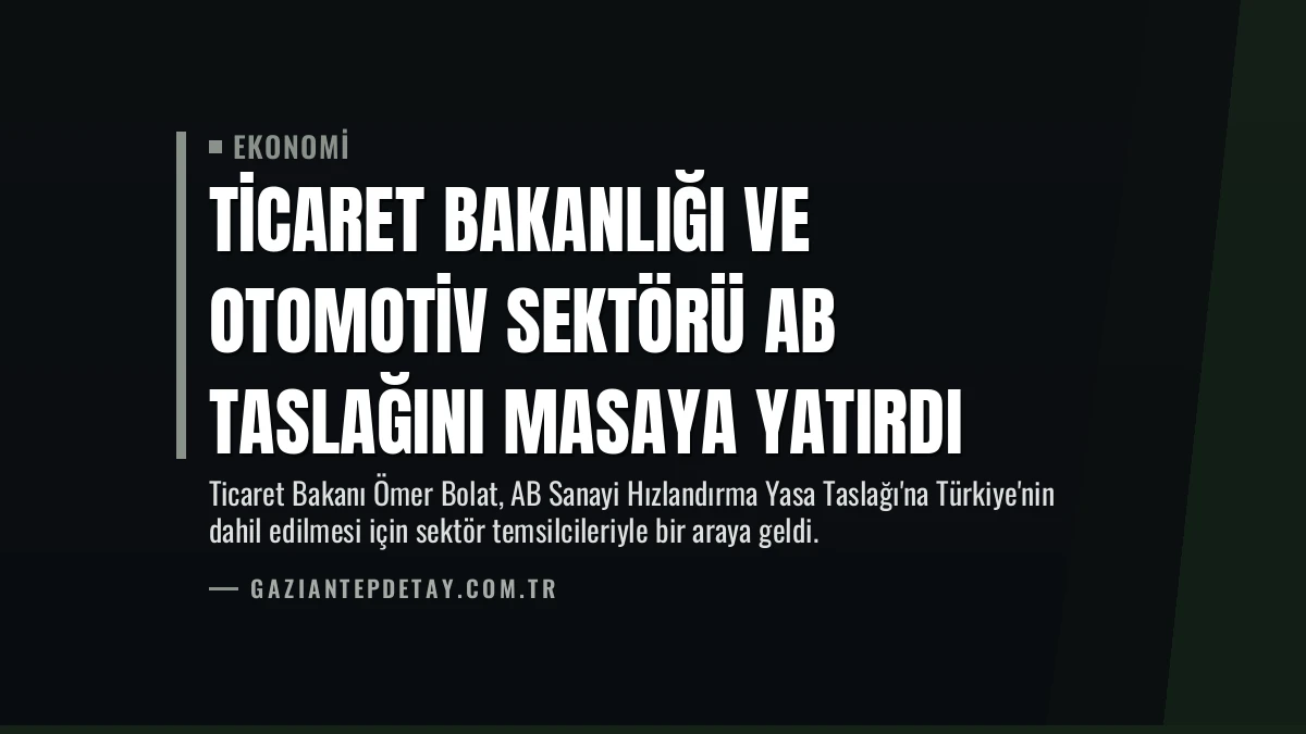 Ticaret Bakanlığı ve Otomotiv Sektörü AB Taslağını Masaya Yatırdı