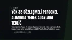 YÖK 35 Sözleşmeli Personel Alımında Yedek Adaylara Tebliğ