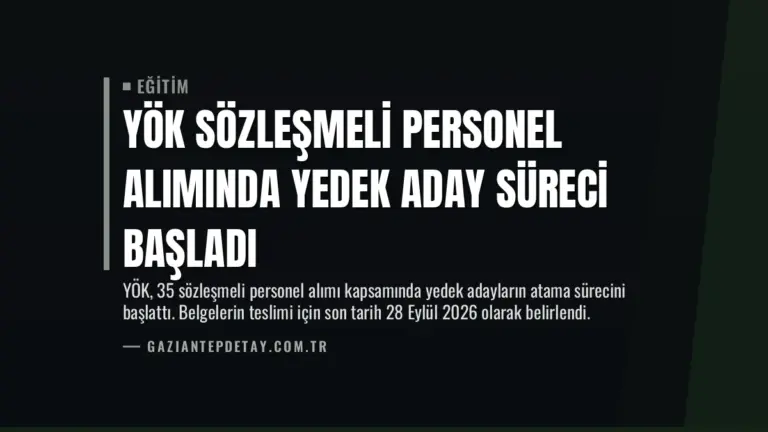 YÖK Sözleşmeli Personel Alımında Yedek Aday Süreci Başladı