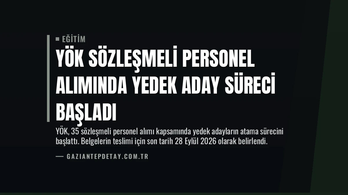 YÖK Sözleşmeli Personel Alımında Yedek Aday Süreci Başladı